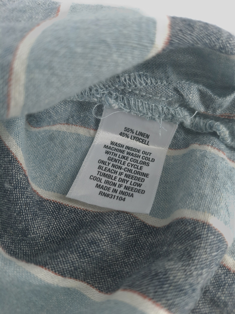 ✨Wonderly Blue & White Vertical Striped Camp Shirt Short Sleeve Button Down L✨ - Picture 13 of 13